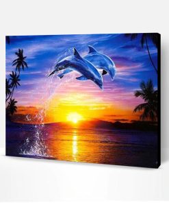 Dolphin Sunset Leap Paint By Number