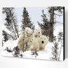 White Polar Bear Family Paint By Number