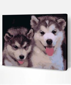 Puppies Of Husky Paint By Number