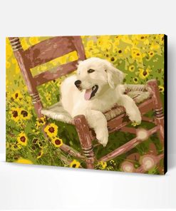 Puppy on a Chair Paint By Number
