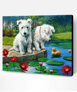 Pups On A Lake Paint By Number