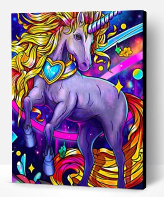 Purple Unicorn Paint By Number