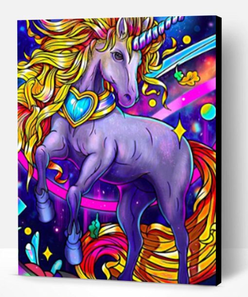 Purple Unicorn Paint By Number