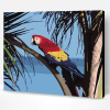 Coconut Tree With Parrot Paint By Number