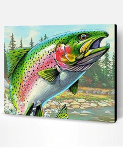 Colored Salmon Paint By Number