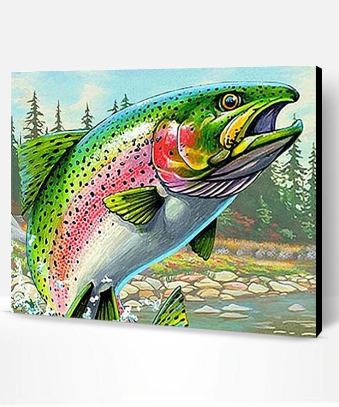 Colored Salmon Paint By Number