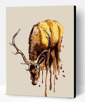 Splashing Deer Paint By Number