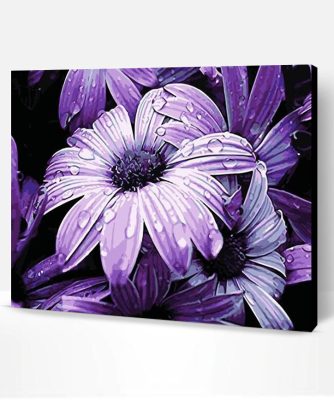 Purple Dew Flowers Paint By Number