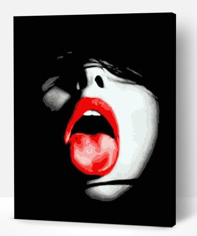 Tongue Licking The Lips Paint By Number