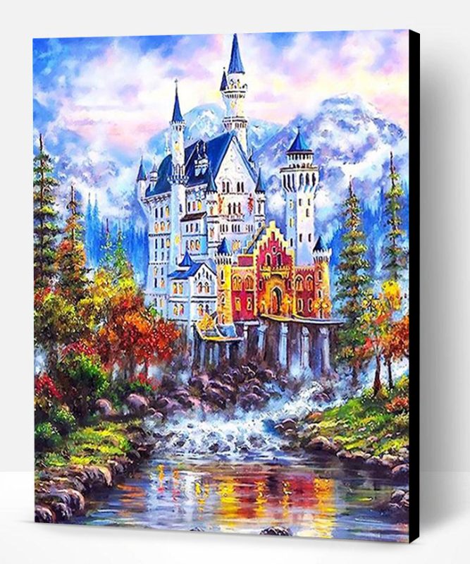 Fantasy Castle In a Mountain Paint By Number