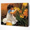 Girl In Garden Flowers Paint By Number
