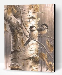 Bird Birch Tree Paint By Number