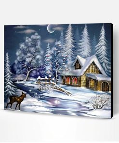 Christmas Snow Night Paint By Number