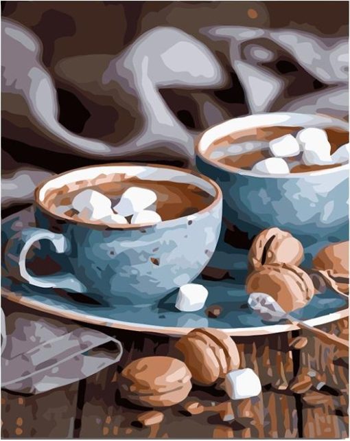 Coffee Kit Handpainted Oil Painting Unique Gift - DIY Paint By Numbers - Numeral Paint