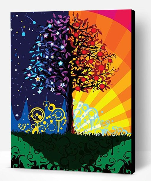 Colorful Tree Paint By Number