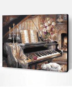 Europe Piano Hand painted Oil Painting Paint By Number