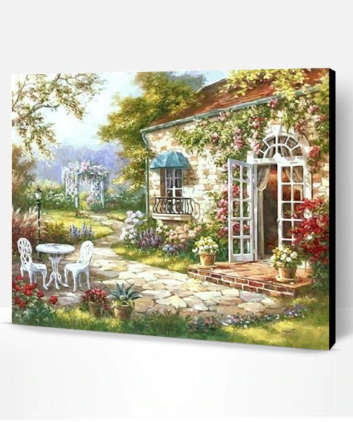 Rural House With Garden Paint By Number