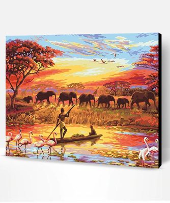 colorful Elephants modern art canvas Paint By Numbers