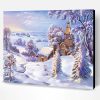 Snowy Scenery Village Paint By Number