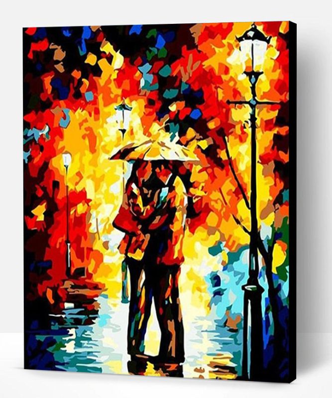 Romantic Lover Under Rain Paint By Number