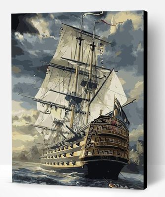 Sailing Boat Landscape Painting Paint By Number