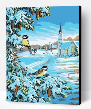 Christmas Snow Birds Paint By Number