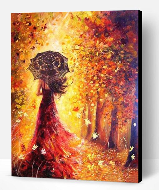 Women In Autumn Trees Paint By Number