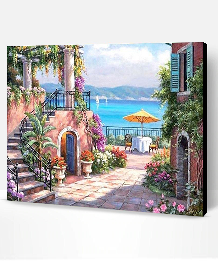 Mediterranean Seaside - Cities Paint By Number - Paint By Numbers PRO