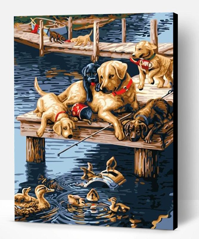 Doggies and Ducks Paint By Number