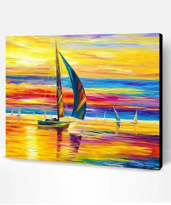 Colorful Sailing Boats Paint By Number