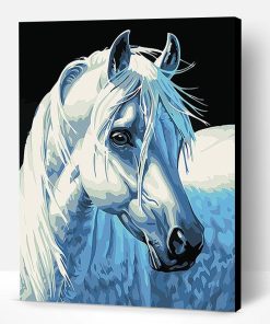 White Horse Portrait Paint By Number