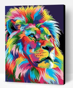 Colorful Abstract Lion paint By Number