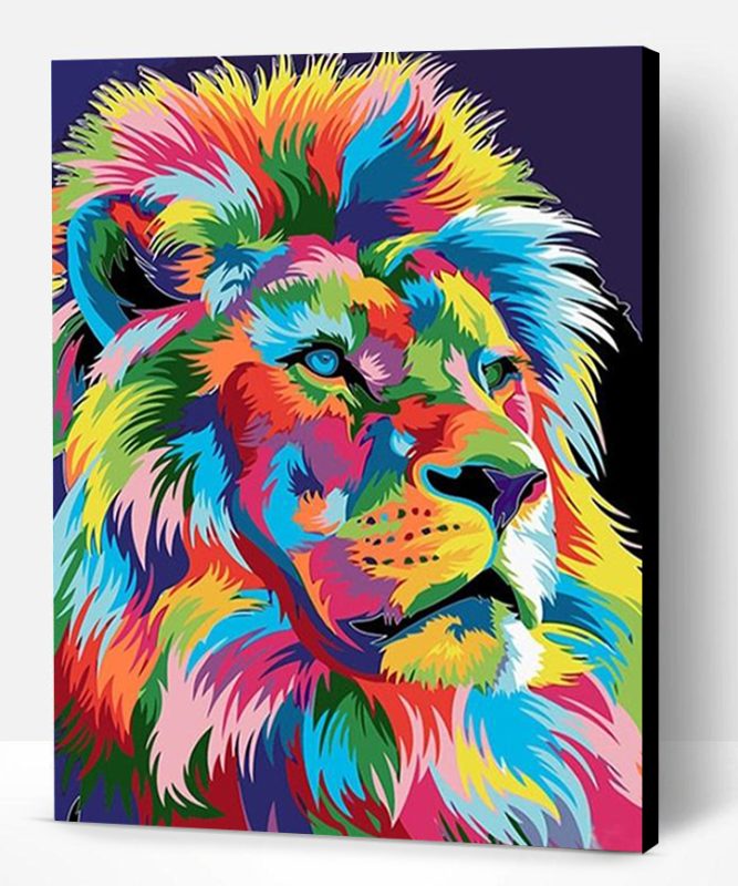Colorful Abstract Lion paint By Number