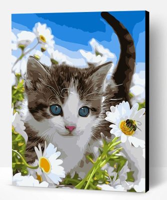 Flowers Cat Paint By Number