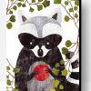 Raccoon and Apples Paint By Number