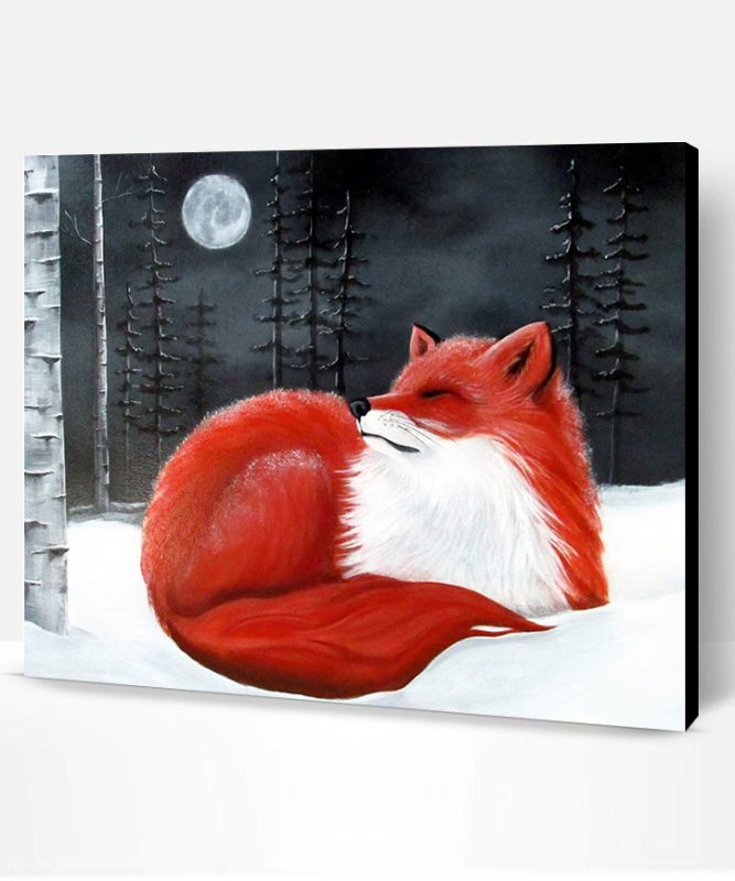 Red Fox At Snow Paint By Number