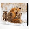 Red Fox on Snow Paint By Number