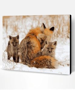 Red Fox on Snow Paint By Number