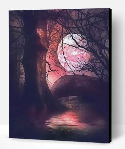 Red Moon Tree Paint By Number