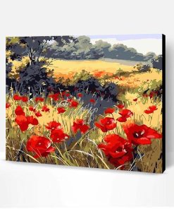 Red Poppy Flowers Field Paint By Number