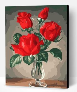 Red Rose in a Cup Paint By Number