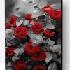 Red Roses With Grey Leaf Paint By Number