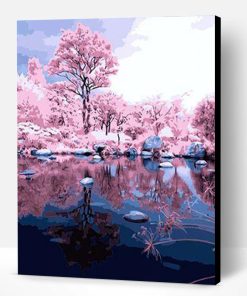 Reflection Of Pink Woods Paint By Number