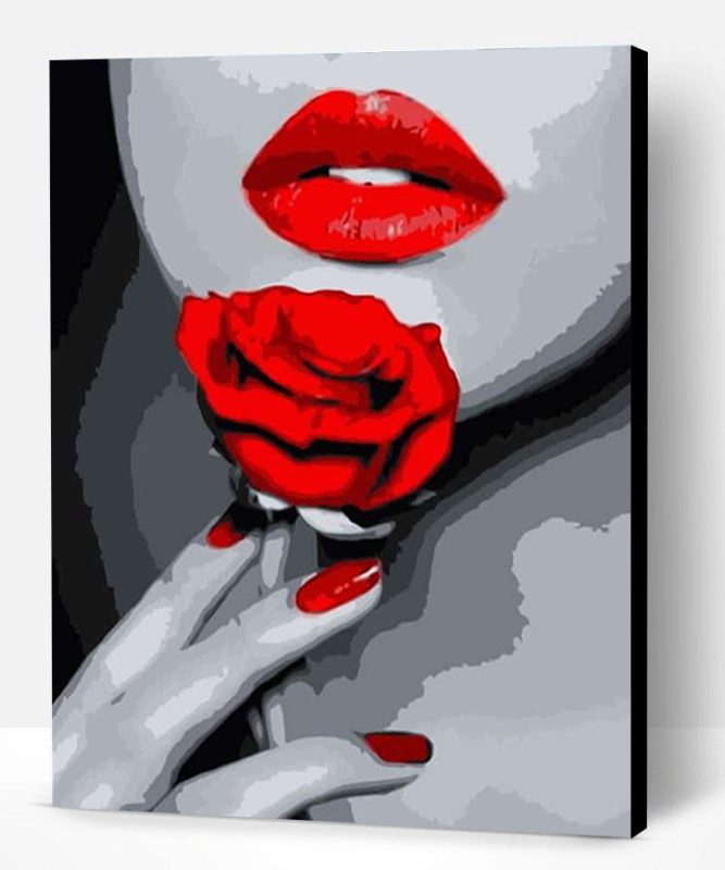 Rose Red Lips Paint By Number