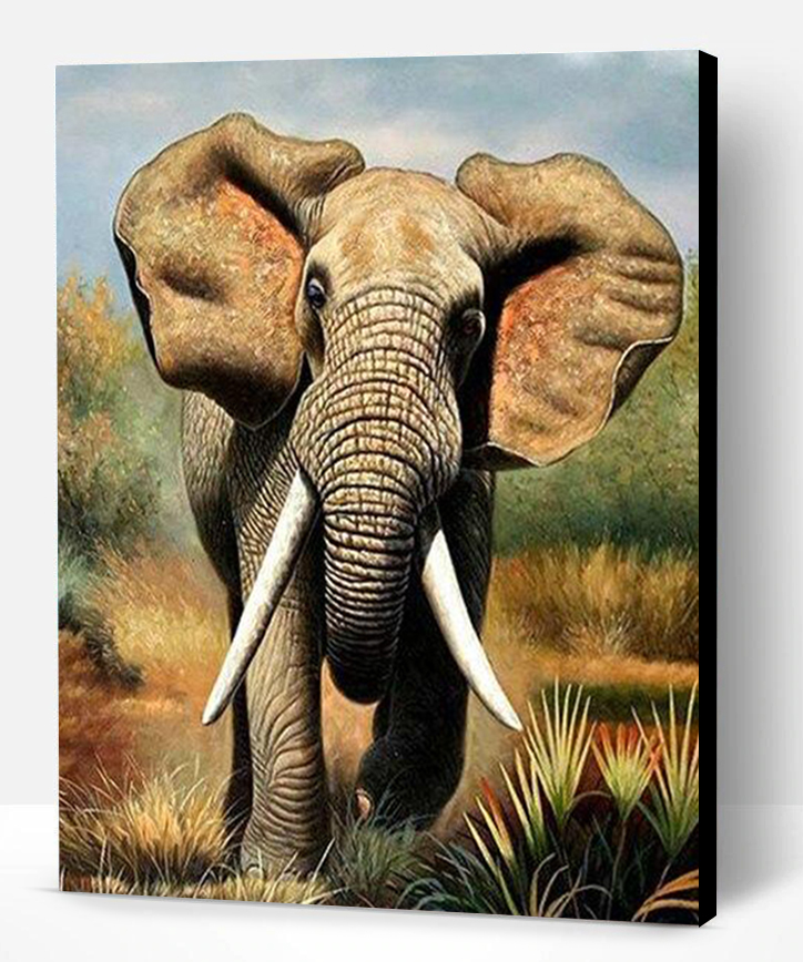 Running Elephant Animals Paint By Numbers Paint By Numbers PRO