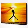 Running Lady Sunset Paint By Number