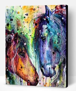 Colourful Horses Portrait Paint By Number