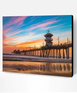 Colorful Sunset on the Beach Paint By Number