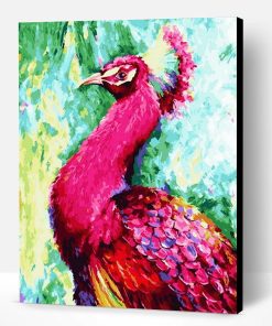 Pink Peacock Paint By Number