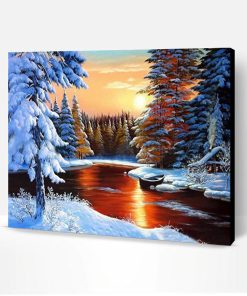 Picture Sunset Snow Landscape Paint By Number